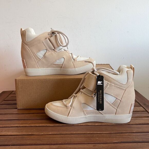 SOREL Out N About Sport Wedge Booties Nova Sand US Women 8/UK 5/EU 38.5 - Picture 1 of 13